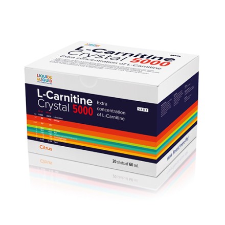 Л-карнитин в ампулах (порционный карнитин) Liquid & Liquid L-Carnitine Crystal 5000  (60 мл)