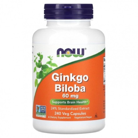 Гинкго Билоба NOW Ginkgo Biloba 60 mg  (240 vcaps)