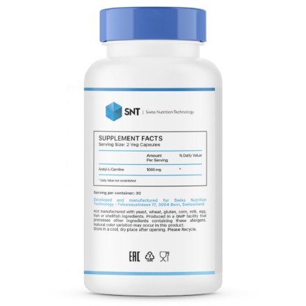 Ацетил-Л-карнитин SNT Acetyl-L-Carnitine 500 mg  (60 vcaps)